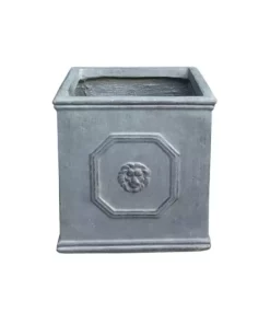 KANTE 12.6 in. W Square Antique Gray Lightweight Concrete/Fiberglass Indoor Outdoor English Lion Head Planter 12 KANTE 12.6 in. W Square Antique Gray Lightweight Concrete/Fiberglass Indoor Outdoor English Lion Head Planter -Vigoro sales Store antique gray kante plant pots osf0172b c80451 44 1000