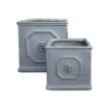 KANTE 12.5" and 10.2"H Square Antique Gray Lightweight Classic English Style Lion Head Planter (Set of 2) Outdoor/Indoor -Vigoro sales Store antique gray kante plant pots rf0172ab c80451 64 1000