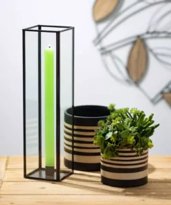 SULLIVANS Black and Brown Striped Ceramic Planter (Set of 2) -Vigoro sales Store black and brown striped sullivans plant pots pr2715 4f 1000