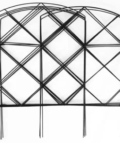 Vigoro 18 in. Lattice Black Folding Metal Garden Fence