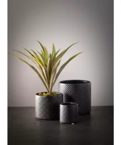 SULLIVANS Black Ceramic Pot -Set of 3 9 SULLIVANS Black Ceramic Pot -Set of 3 -Vigoro sales Store black sullivans plant pots cm2939 1f 1000