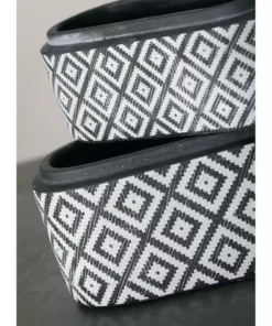 SULLIVANS Black Cement Oval Planters (Set of 2) -Vigoro sales Store black sullivans plant pots cmt1173 4f 1000