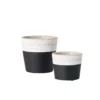 SULLIVANS Black Cement Flower Pots (Set of 2) -Vigoro sales Store black sullivans plant pots cmt1175 64 1000