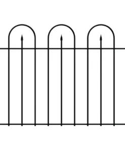Vigoro Westbrook 36 in. x 48 in. Black Steel Fence Panel (4-Pack)