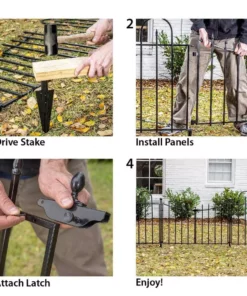 Vigoro Westbrook 36 in. x 48 in. Black Steel Fence Panel 29 Vigoro Westbrook 36 in. x 48 in. Black Steel Fence Panel -Vigoro sales Store black vigoro garden fencing 860329 d4 1000