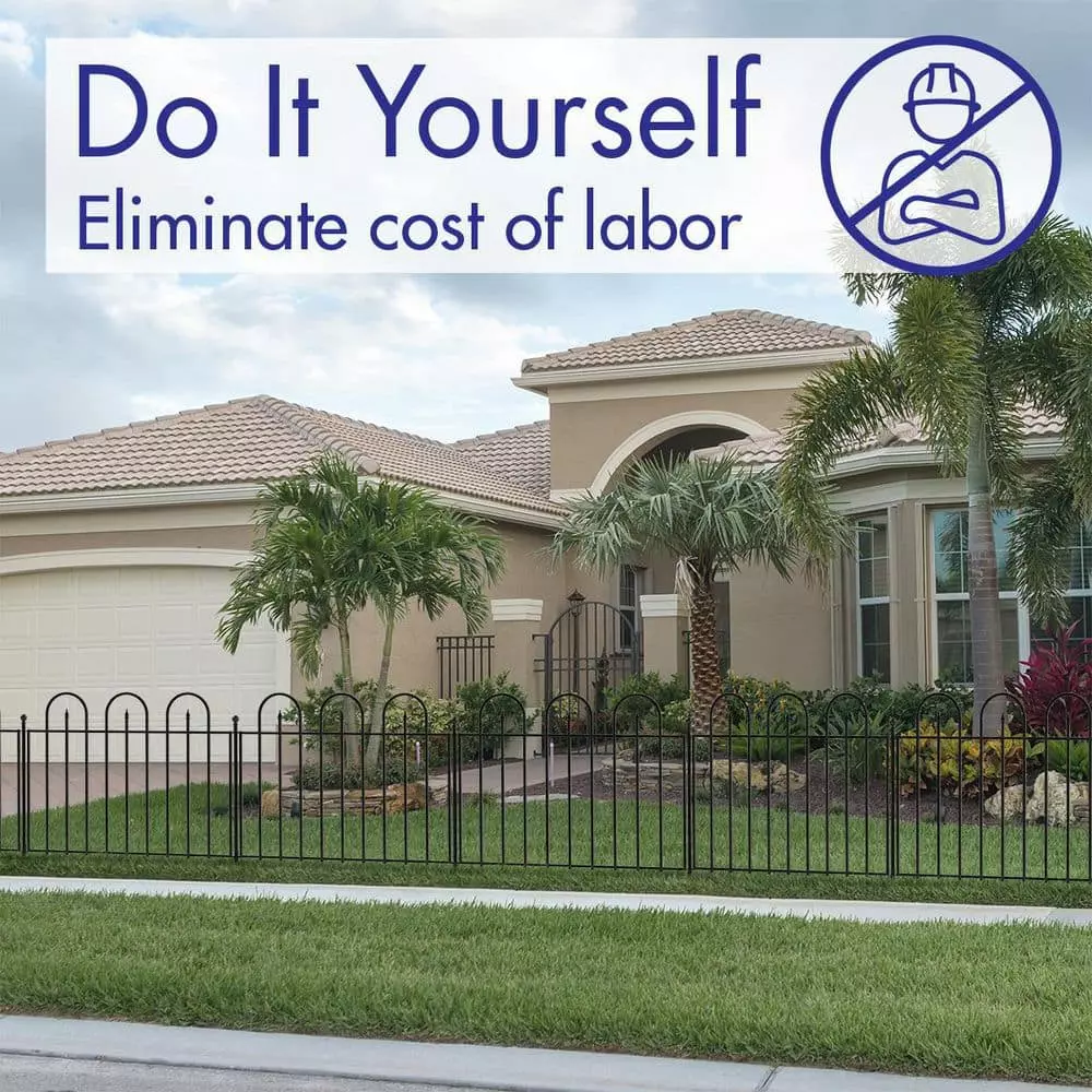 Vigoro Westbrook 36 in. x 48 in. Black Steel Fence Panel 4 Vigoro Westbrook 36 in. x 48 in. Black Steel Fence Panel - Image 2