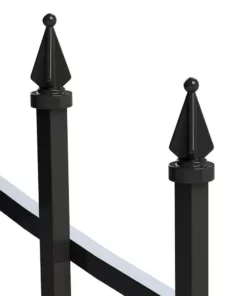 Vigoro Beaumont 40.4 in. H x 49.6 in. W Black Steel 3-Rail Fence Panel (4-Pack) 18 Vigoro Beaumont 40.4 in. H x 49.6 in. W Black Steel 3-Rail Fence Panel (4-Pack) -Vigoro sales Store black vigoro garden fencing 860336 4pk 1d 1000