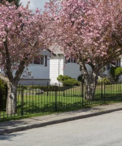 Vigoro Beaumont 40.4 in. H x 49.6 in. W Black Steel 3-Rail Fence Panel (4-Pack) 24 Vigoro Beaumont 40.4 in. H x 49.6 in. W Black Steel 3-Rail Fence Panel (4-Pack) -Vigoro sales Store black vigoro garden fencing 860336 4pk 44 1000