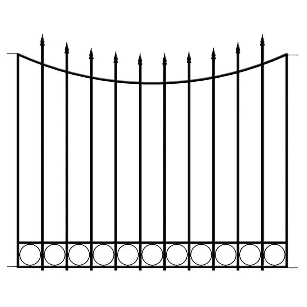 Vigoro Beaumont 40.4 in. H x 49.6 in. W Black Steel 3-Rail Fence Panel (4-Pack) 3 Vigoro Beaumont 40.4 in. H x 49.6 in. W Black Steel 3-Rail Fence Panel (4-Pack)