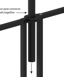 Vigoro Beaumont 40.4 in. H x 49.6 in. W Black Steel 3-Rail Fence Panel -Vigoro sales Store black vigoro garden fencing 860336 77 1000