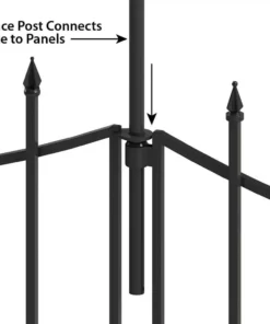 Vigoro Beaumont No Dig 40.4 in. H x 53.7 in. W Black Steel Decorative Fence Gate -Vigoro sales Store black vigoro garden fencing 860343 66 1000