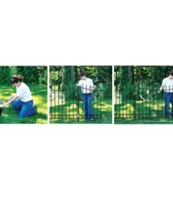 Vigoro Beaumont No Dig 40.4 in. H x 53.7 in. W Black Steel Decorative Fence Gate -Vigoro sales Store black vigoro garden fencing 860343 76 1000