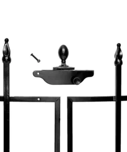 Vigoro Beaumont No Dig 40.4 in. H x 53.7 in. W Black Steel Decorative Fence Gate -Vigoro sales Store black vigoro garden fencing 860343 c3 1000