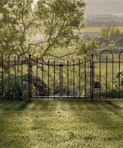 Vigoro Empire/Westbrook 28 in. Black Steel Decorative Fence Gate 20 Vigoro Empire/Westbrook 28 in. Black Steel Decorative Fence Gate -Vigoro sales Store black vigoro garden fencing 860350 1f 1000