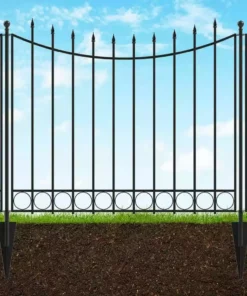 Vigoro Beaumont 53.3 in. x 3 in. x 3 in. Black Steel Fence Post and Stake -Vigoro sales Store black vigoro garden fencing 860367 1d 1000