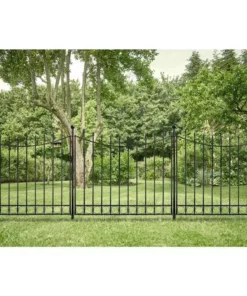 Vigoro Beaumont 53.3 in. x 3 in. x 3 in. Black Steel Fence Post and Stake -Vigoro sales Store black vigoro garden fencing 860367 4f 1000