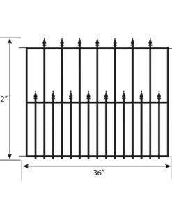 Vigoro Empire 30 in. x 36 in. Black Steel 3-Rail Fence Panel (4-Pack) 18 Vigoro Empire 30 in. x 36 in. Black Steel 3-Rail Fence Panel (4-Pack) -Vigoro sales Store black vigoro garden fencing 860374 4pk 40 1000