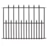 Vigoro Empire 30 in. x 36 in. Black Steel 3-Rail Fence Panel (4-Pack)