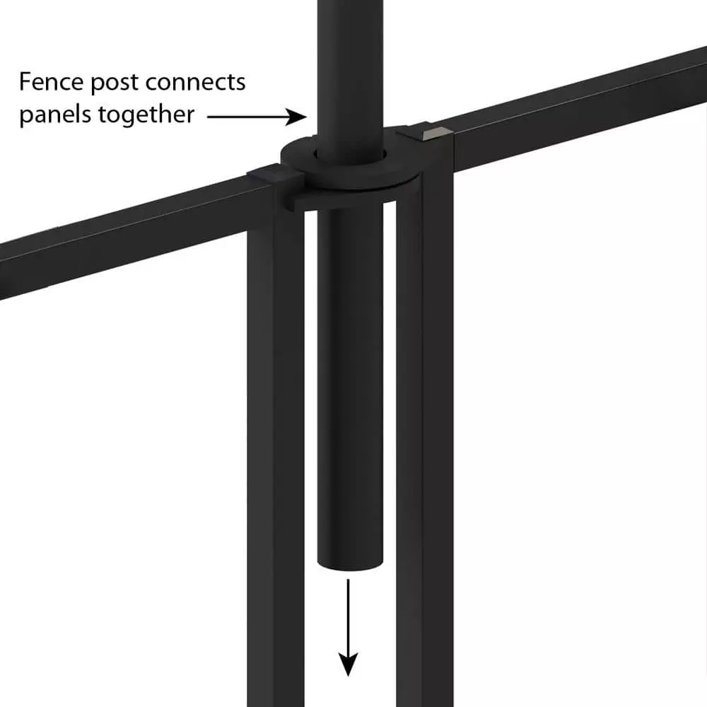 Vigoro Empire 30 in. x 36 in. Black Steel 3-Rail Fence Panel (4-Pack) 9 Vigoro Empire 30 in. x 36 in. Black Steel 3-Rail Fence Panel (4-Pack) - Image 7