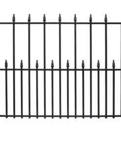 Vigoro Empire 30 in. x 36 in. Black Steel Fence Panel