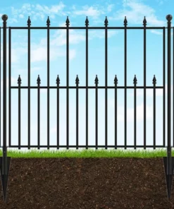 Vigoro Empire 30 in. x 36 in. Black Steel Fence Panel -Vigoro sales Store black vigoro garden fencing 860374 c3 1000