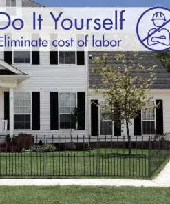 Vigoro Empire 30 in. x 36 in. Black Steel Fence Panel -Vigoro sales Store black vigoro garden fencing 860374 fa 1000