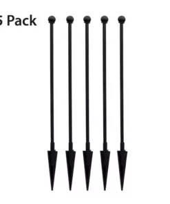 Vigoro Empire/Westbrook 41 in. x 2.3 in. x 2.3 in. Black Steel Fence Post (5-Pack)