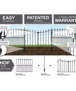 Vigoro Empire/Westbrook 41 in. x 2.3 in. x 2.3 in. Black Steel Fence Post -Vigoro sales Store black vigoro garden fencing 860398 66 1000
