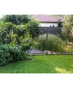 Vigoro Rockdale 43.8 in. Black Steel Fence Panel (3-Pack) -Vigoro sales Store black vigoro garden fencing 860404 31 1000