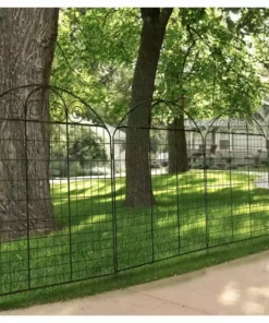 Vigoro Rockdale 43.8 in. Black Steel Fence Panel (3-Pack) -Vigoro sales Store black vigoro garden fencing 860404 4f 1000