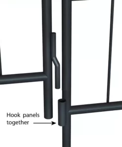 Vigoro Rockdale 43.8 in. Black Steel Fence Panel (6-Pack) -Vigoro sales Store black vigoro garden fencing 860404 6pk 66 1000