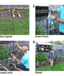 Vigoro 49 in. H Steel No Dig Garden Fence Multi-Purpose Latch (2-Pack) -Vigoro sales Store black vigoro garden fencing 860435 2pk c3 1000