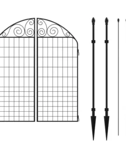 Vigoro Rockdale 41.9 in. Black Steel Fence Gate