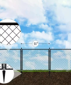 Vigoro 37.3 in. H x 51 in. W Steel Diamond Mesh Garden Fence Panel 20 Vigoro 37.3 in. H x 51 in. W Steel Diamond Mesh Garden Fence Panel -Vigoro sales Store black vigoro garden fencing 860640 66 1000