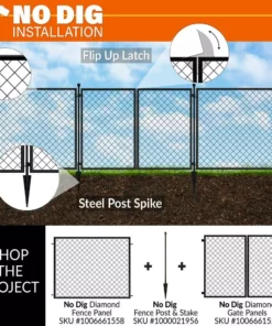 Vigoro 37.3 in. H x 51 in. W Steel Diamond Mesh Garden Fence Panel 18 Vigoro 37.3 in. H x 51 in. W Steel Diamond Mesh Garden Fence Panel -Vigoro sales Store black vigoro garden fencing 860640 a0 1000