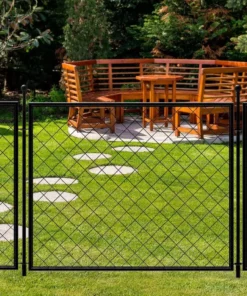 Vigoro 37.3 in. H x 51 in. W Steel Diamond Mesh Garden Fence Panel 26 Vigoro 37.3 in. H x 51 in. W Steel Diamond Mesh Garden Fence Panel -Vigoro sales Store black vigoro garden fencing 860640 fa 1000