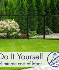 Vigoro 37.3 in. H x 50.2 in. W Steel Diamond Mesh Garden Fence Gate 20 Vigoro 37.3 in. H x 50.2 in. W Steel Diamond Mesh Garden Fence Gate -Vigoro sales Store black vigoro garden fencing 860657 1f 1000