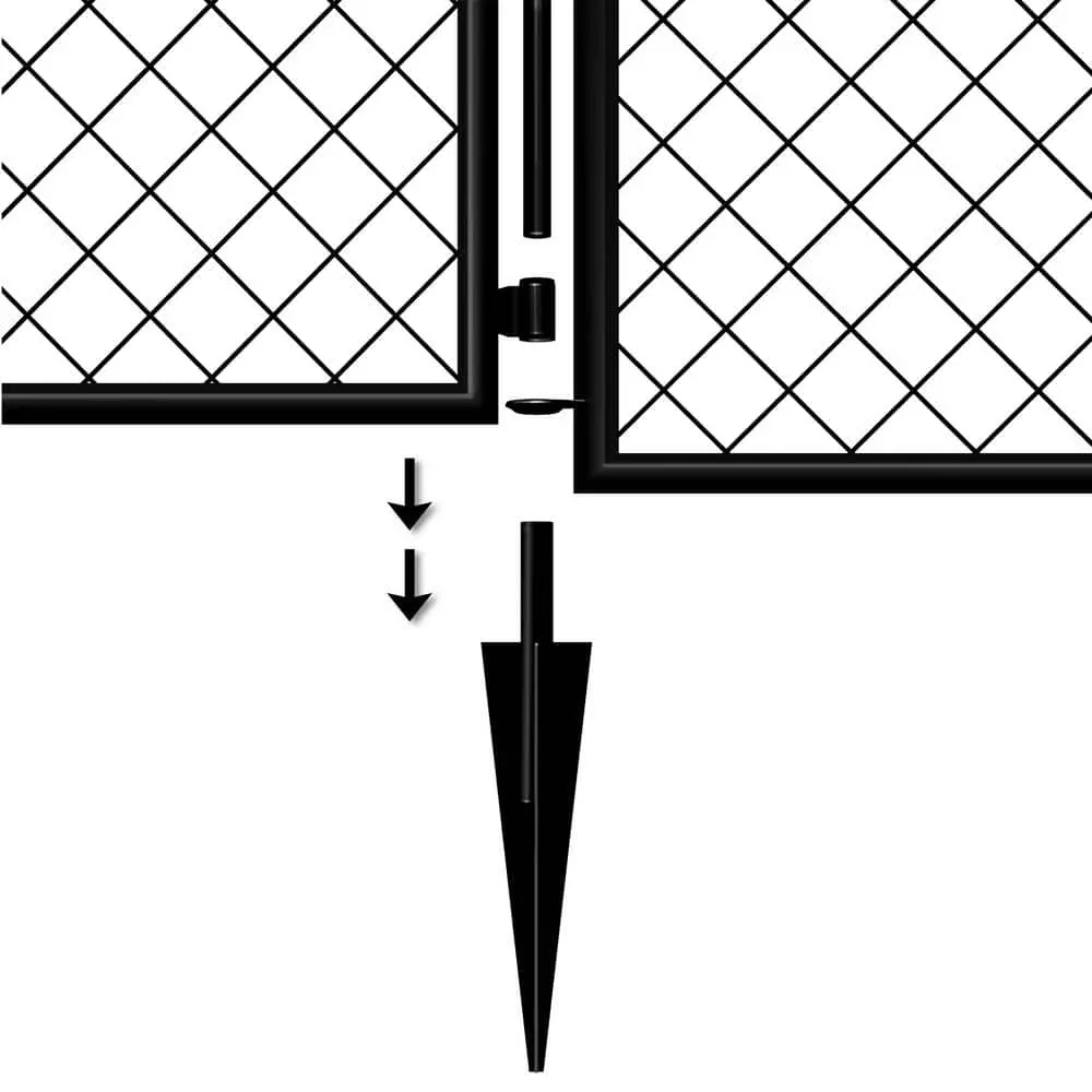 Vigoro 37.3 in. H x 50.2 in. W Steel Diamond Mesh Garden Fence Gate 9 Vigoro 37.3 in. H x 50.2 in. W Steel Diamond Mesh Garden Fence Gate - Image 7
