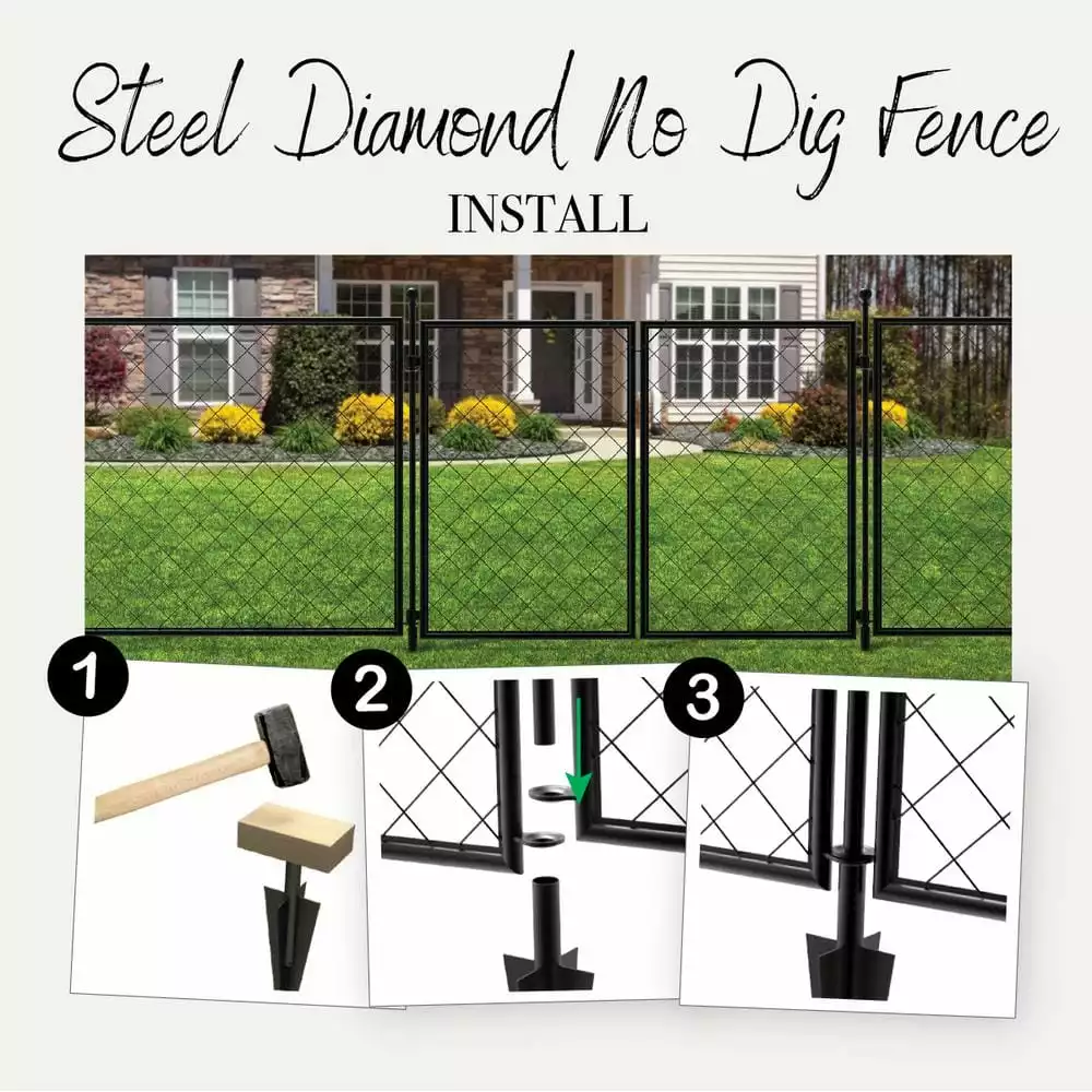 Vigoro 37.3 in. H x 50.2 in. W Steel Diamond Mesh Garden Fence Gate 12 Vigoro 37.3 in. H x 50.2 in. W Steel Diamond Mesh Garden Fence Gate - Image 10
