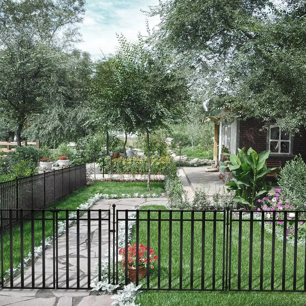 Vigoro 37.2 in. H x 42.87 in. W Steel 3-Rail Garden Fence Panel 13 Vigoro 37.2 in. H x 42.87 in. W Steel 3-Rail Garden Fence Panel - Image 11