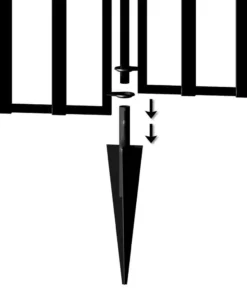 Vigoro 37.2 in. H x 42.87 in. W Steel 3-Rail Garden Fence Panel 23 Vigoro 37.2 in. H x 42.87 in. W Steel 3-Rail Garden Fence Panel -Vigoro sales Store black vigoro garden fencing 860701 4f 1000