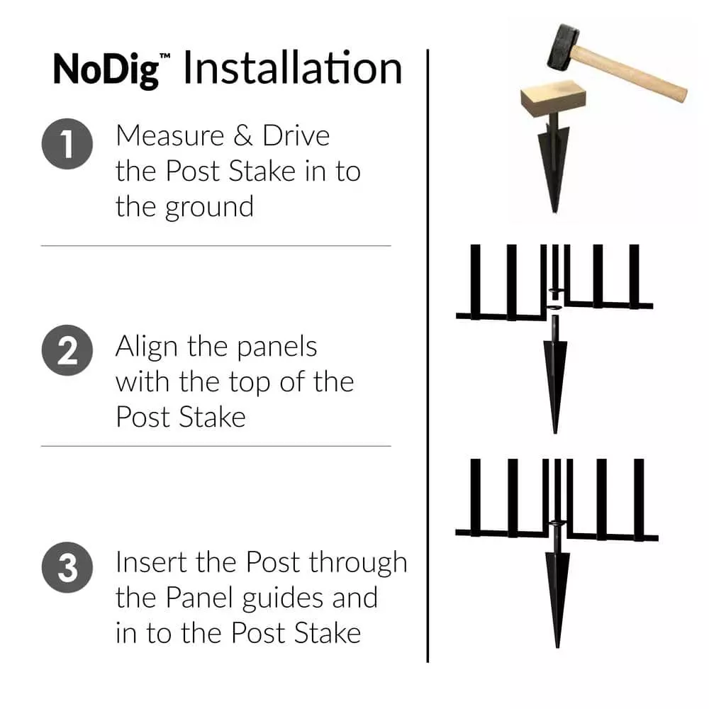Vigoro 37.2 in. H x 42.87 in. W Steel 3-Rail Garden Fence Panel 8 Vigoro 37.2 in. H x 42.87 in. W Steel 3-Rail Garden Fence Panel - Image 6