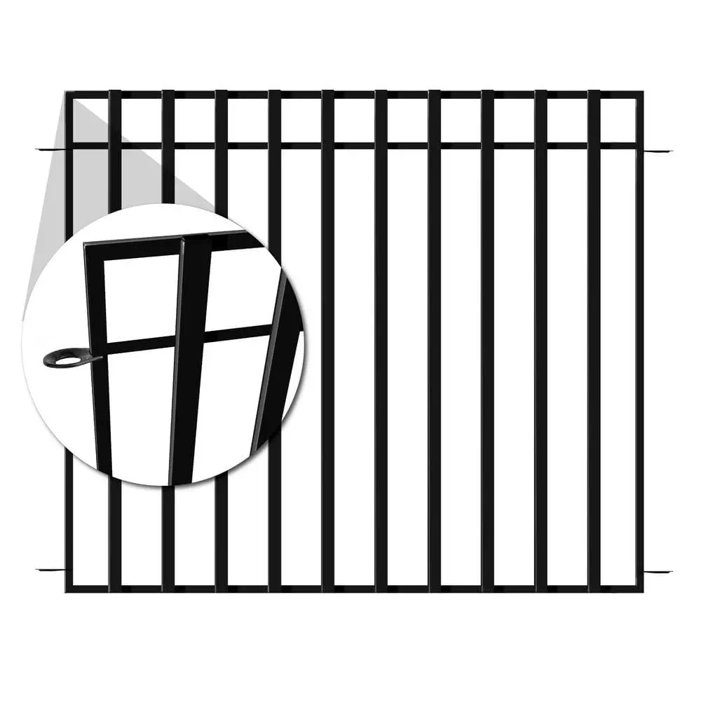 Vigoro 37.2 in. H x 42.87 in. W Steel 3-Rail Garden Fence Panel 4 Vigoro 37.2 in. H x 42.87 in. W Steel 3-Rail Garden Fence Panel - Image 2