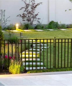 Vigoro 37.2 in. H x 55.7 in. W Steel 3-Rail Garden Fence Gate -Vigoro sales Store black vigoro garden fencing 860718 fa 1000