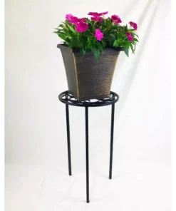 Vigoro 12 in. x 21 in. Black Metal Indoor Round Plant Stand -Vigoro sales Store black vigoro plant stands 51160 1f 1000