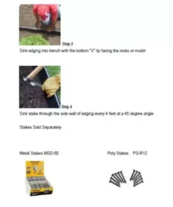 Vigoro 60 ft. x 0.5 in. x 4.5 in. Black Plastic Lawn Edging 12 Vigoro 60 ft. x 0.5 in. x 4.5 in. Black Plastic Lawn Edging -Vigoro sales Store black vigoro plastic edging vig 60c 4f 1000