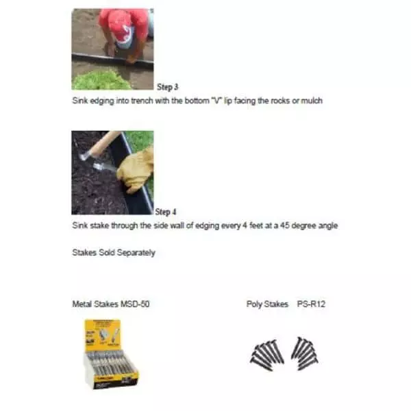 Vigoro 60 ft. x 0.5 in. x 4.5 in. Black Plastic Lawn Edging 6 Vigoro 60 ft. x 0.5 in. x 4.5 in. Black Plastic Lawn Edging - Image 4