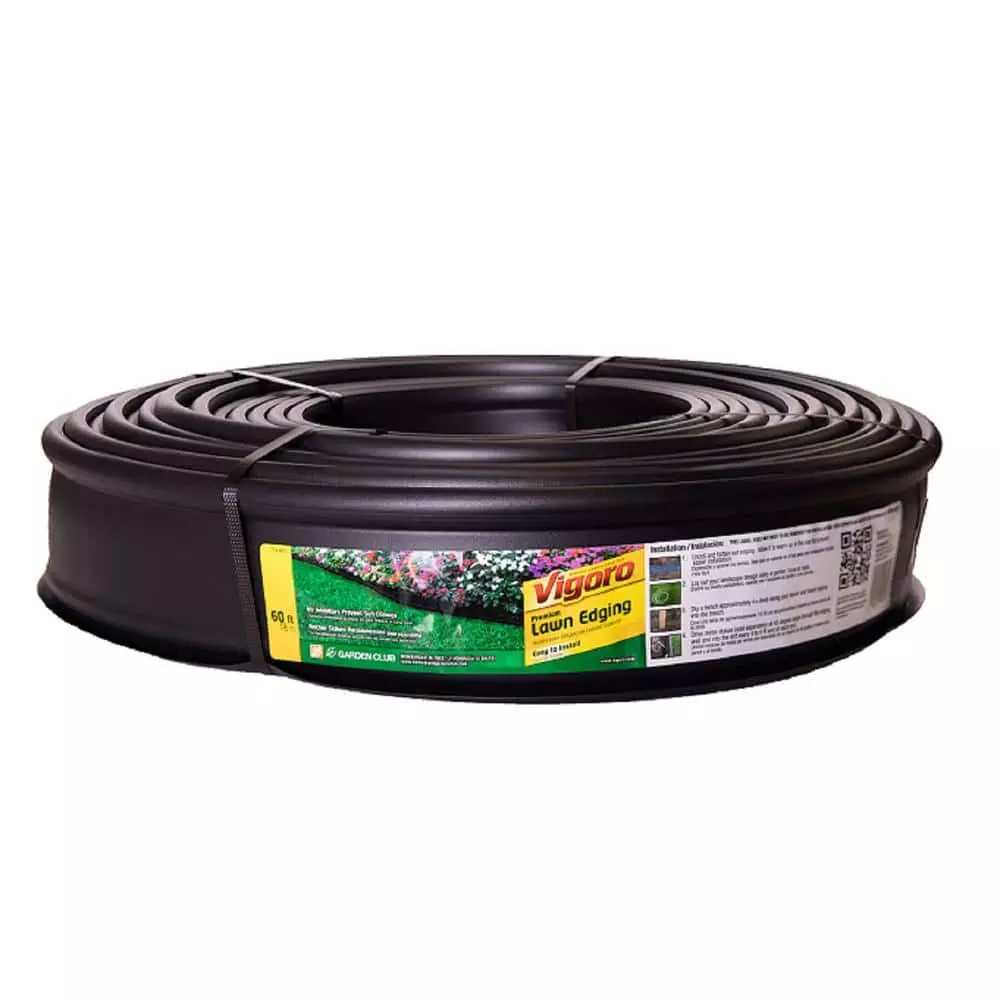 Vigoro 60 ft. x 0.5 in. x 4.5 in. Black Plastic Lawn Edging 3 Vigoro 60 ft. x 0.5 in. x 4.5 in. Black Plastic Lawn Edging