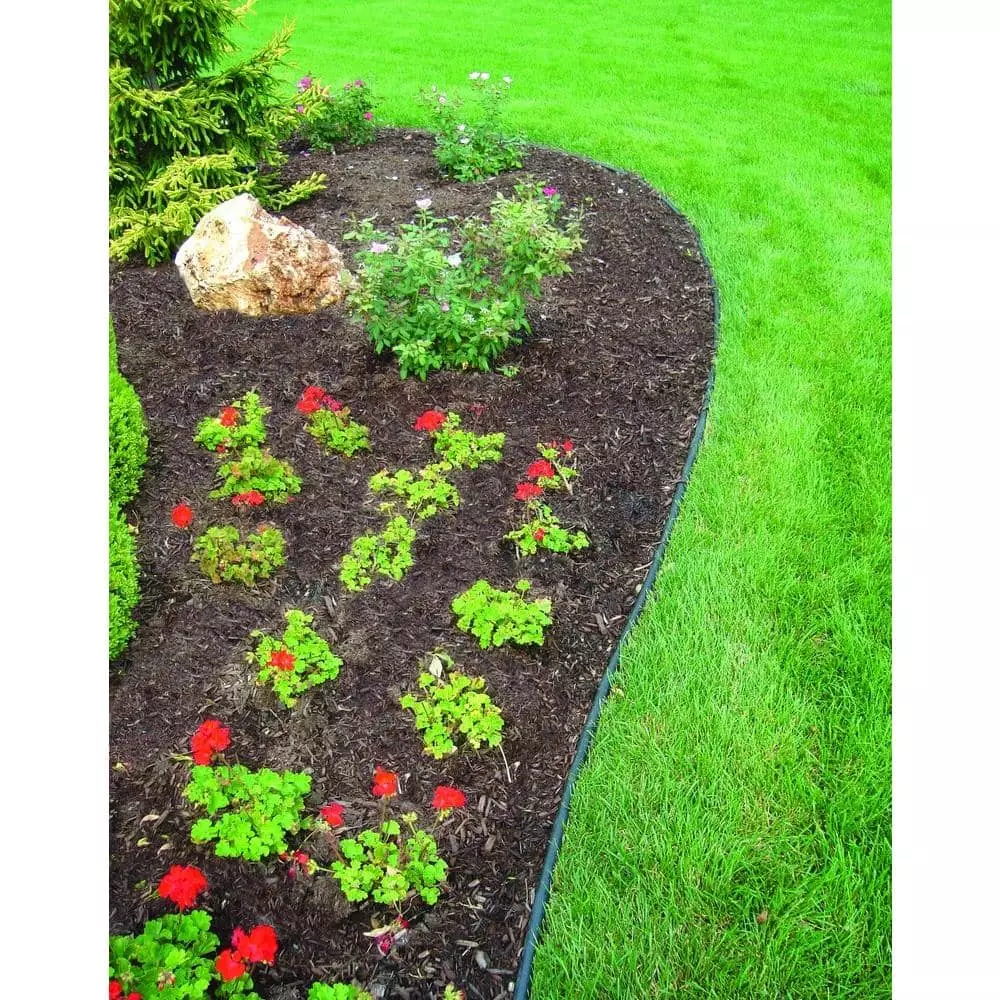 Vigoro 60 ft. x 0.5 in. x 4.5 in. Black Plastic Lawn Edging 4 Vigoro 60 ft. x 0.5 in. x 4.5 in. Black Plastic Lawn Edging - Image 2