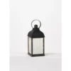SULLIVANS 10.5 in. Black Speckled Lantern with LED Pillar Candle